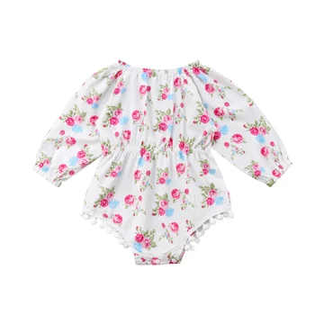 

Cute Kids Clothing Newborn Baby Girl Clothes Baby Floral Clothes Tassels Long Sleeve Bodysuit Jumpsuit Playsuit Toddler Outfits
