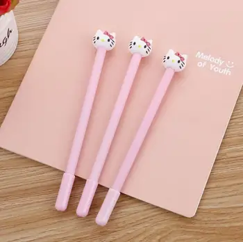 

0.5mm Cartoon Pink Cat Hello Kitty Gel Pen kawaii Children Student office school supplies Pens Lot 300pcs/lot DHL Shipping