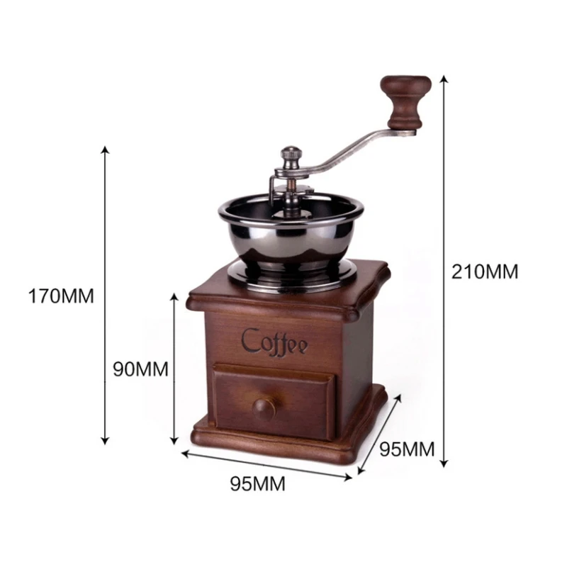 Ручная кофемолка, ретро деревянный дизайн, кофемолка