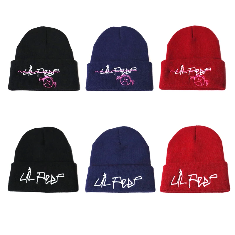 Lil Peep Beanie вышивка Repper Love lil. peep Мужская и женская унисекс вязаная шапка вязанные шапочки Skullies теплая зимняя Лыжная хип-хоп шапка