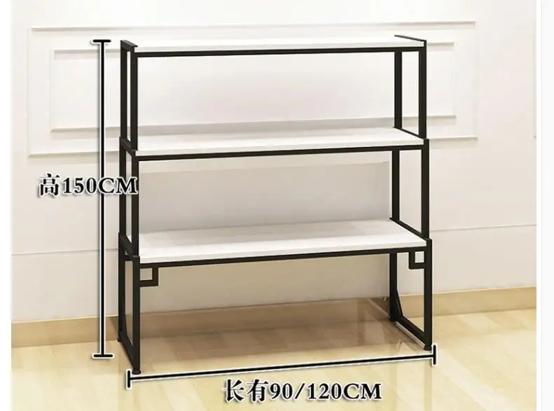 Wrought iron floor clothing store clothes display stand on the wall side hanging women's clothing store floor shelf