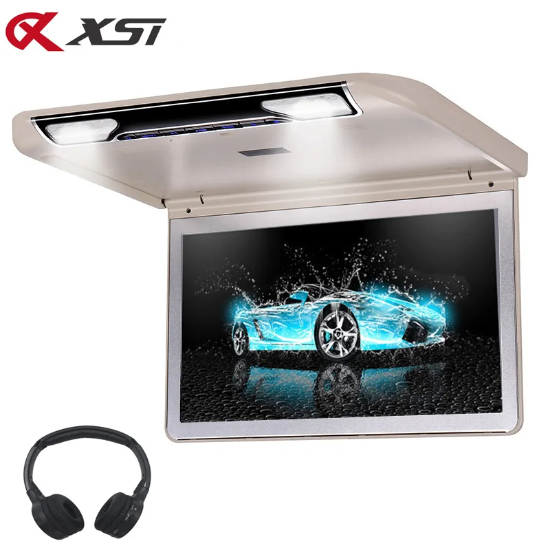 

XST 13.3 Inch Car Ceiling Flip Down Roof Mount Monitor MP5 Player with Full 1920x1080 Screen HDMI Port USB SD IR FM Transmitter