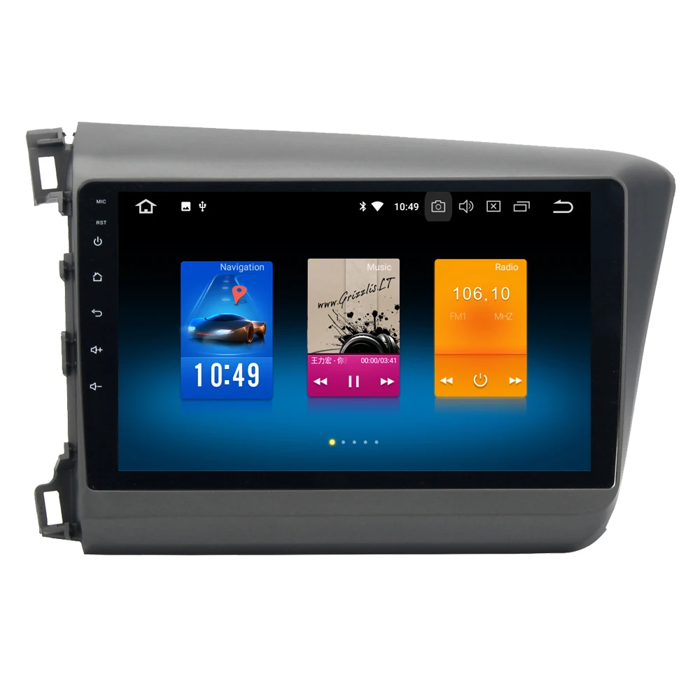 Flash Deal RoverOne Android 9.0 Octa Core Car Radio GPS For Honda For Civic 2012 2013 2014 Touchscreen Multimedia Player Stereo Bluetooth 1