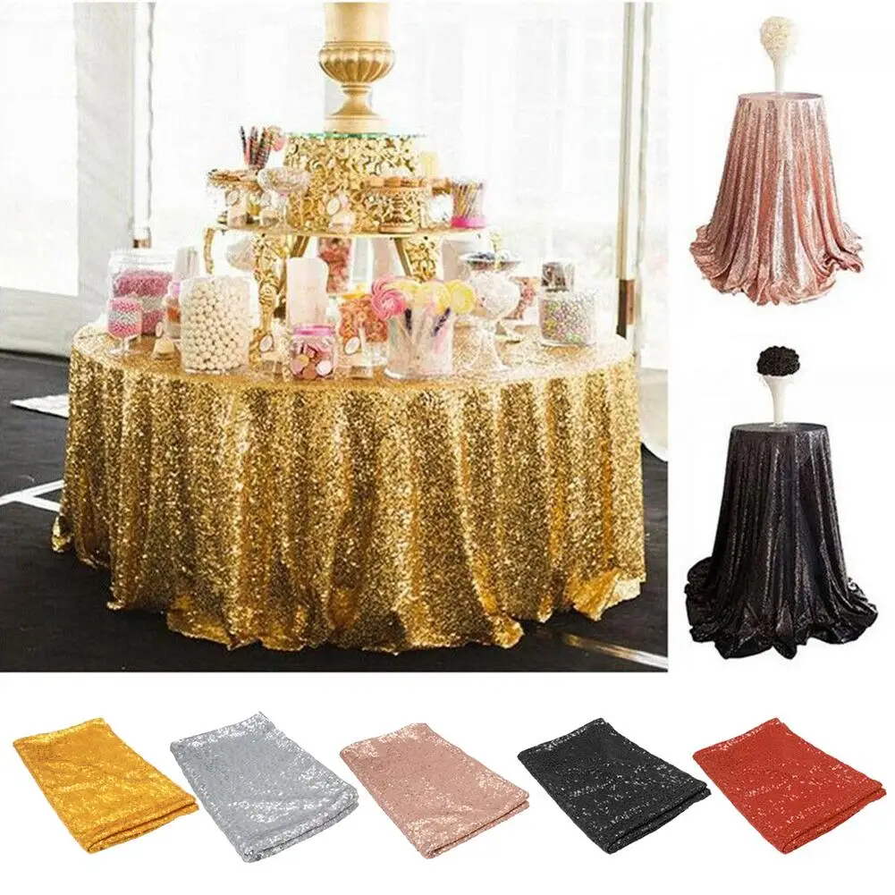 

Sparkly Round Sequin Table Cloth Cover Overlays Wedding And Party Supplies