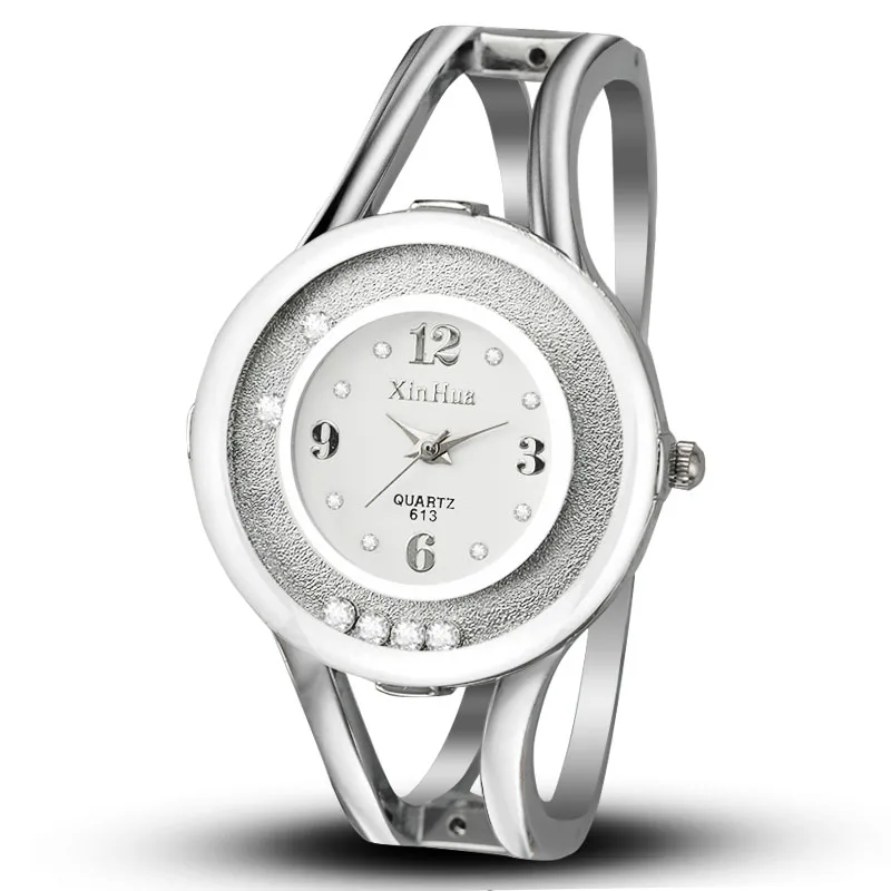 Elegant Women's Crystal Stainless Steel Bracelet Watch