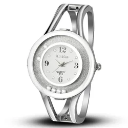 Elegant Women's Crystal Stainless Steel Bracelet Watch (WHITE)