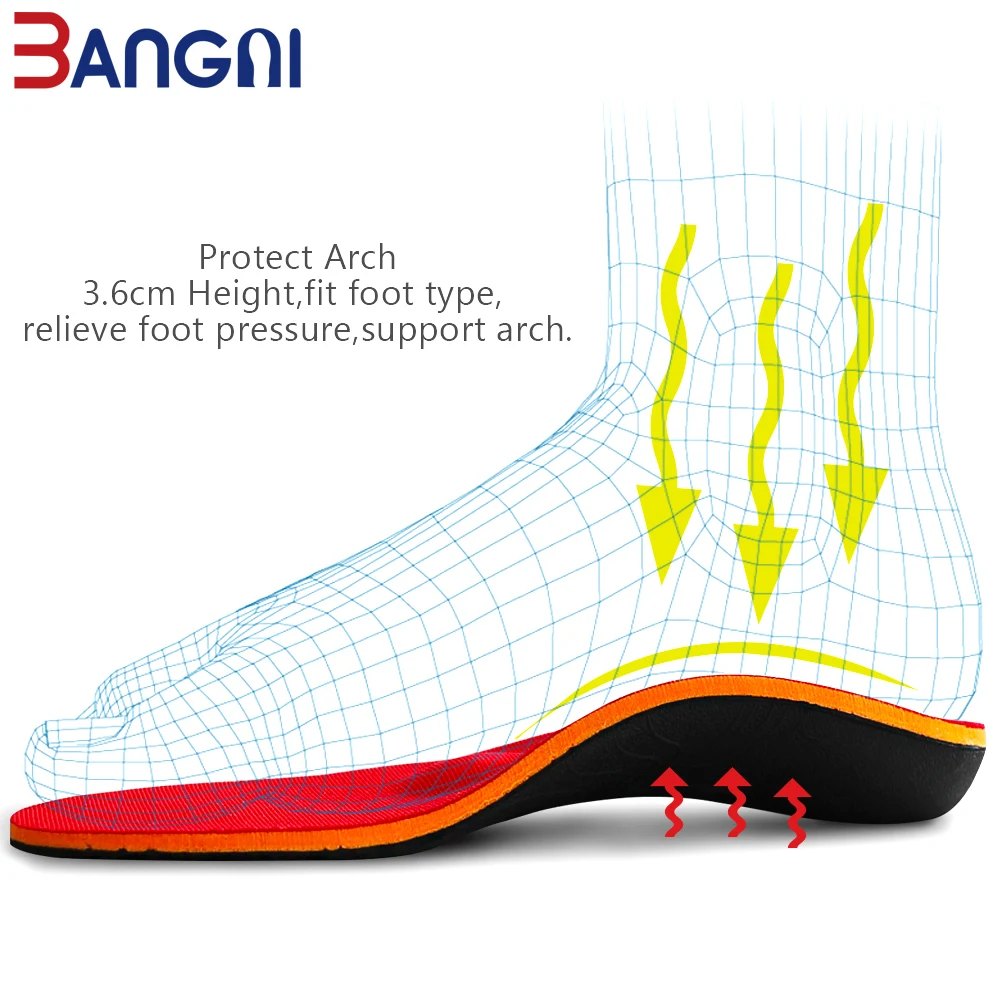 3ANGNI Orthotic Shoe Insoles Arch Support Insole Orthopedic Flat Feet Heel Pain Plantar Fasciitis Men Woman Inner Sole Cushion