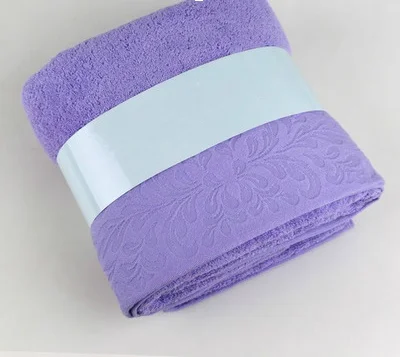 Высококачественный роскошный комплект белых полотенец из хлопка фиолетового цвета, банное полотенце для взрослых/детей, банное полотенце, набор из 3 предметов - Цвет: As photos