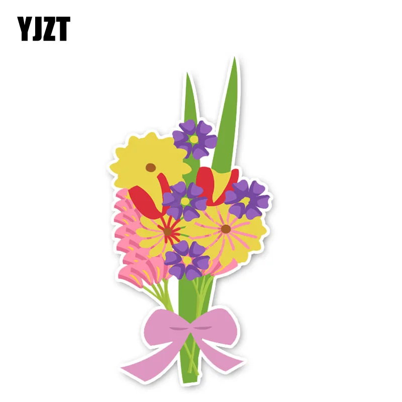 YJZT 8.2*16.5CM Unique Beautiful Plant Colored Flowers Car Stickers Accessories 11A1579 | Автомобили и мотоциклы