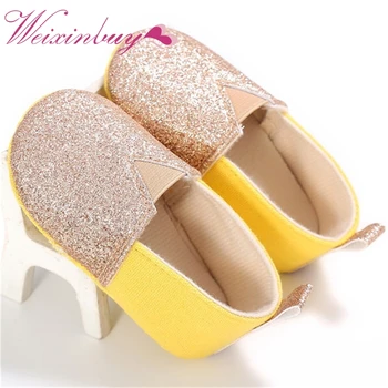 

Baby Girl Shoes Slip-on Shoes Bling Bling Paillette Soft Soled First Walker Non-slip Footwear Crib Shoes 0-18 Months