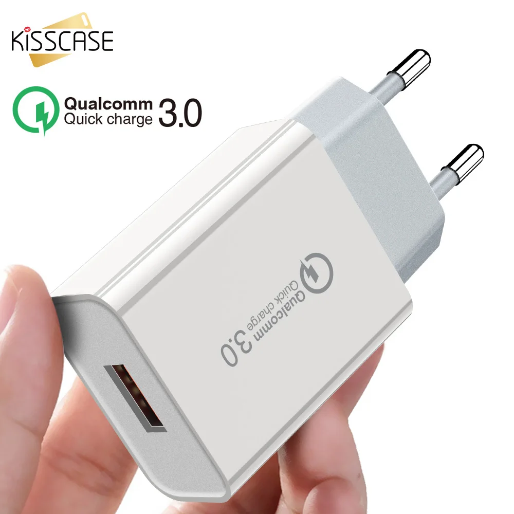 

KISSCASE QC 3.0 USB Quick Charger For iPhone X XS Max EU US Plug Wall USB Charging Charger Fast Charge Adaptor ForXiaomi Huawei
