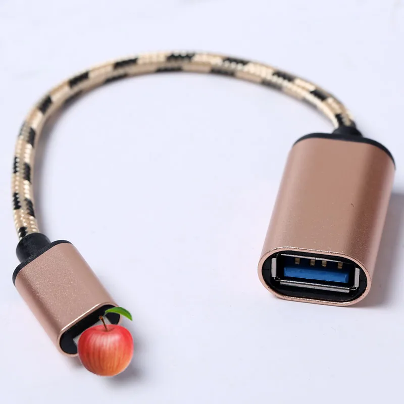 22.5 سنتيمتر اثنين في واحد بيانات محول ل أبل وتغ كابل نقل بيانات ل فون إلى Usb2.0 الذكور إلى الإناث كابل بيانات قطرة -مجاني