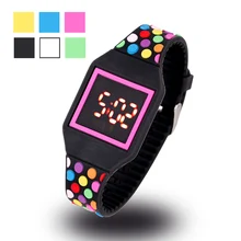 JOYROX светодиодный часы Детские желеобразные цветные цифровые детские наручные часы новые резиновые детские часы с сенсорным экраном для мальчиков и девочек студенческие ходят в школу