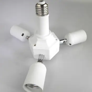 

Photography, Home Rotatable 3 in 1 E27 Base Light Lamp Bulb Adapter Holder Socket Splitter Drop Shopping