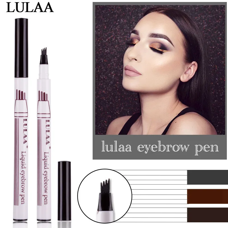 Microblading Eyebrow Pen Tattoo Waterproof Fork Tip Pencil Long Lasting Professional Fine Sketch Liquid Eye Brow | Красота и здоровье