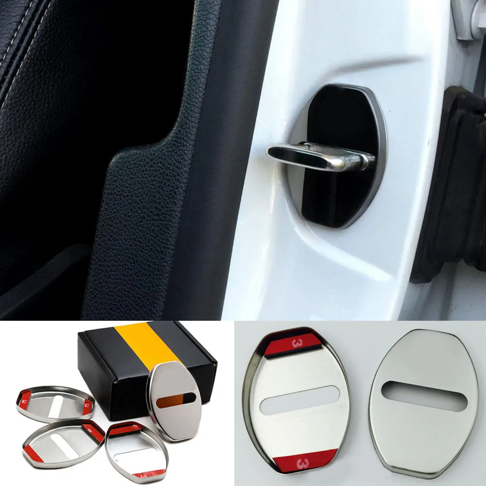 4pcs FOR Volkswagen stainless steel car door lock cover interior
