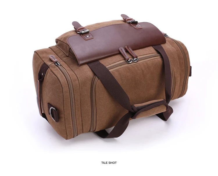 Большая холщовая кожаная сумка для путешествий, мужская сумка на ночь, 40л, ручная сумка для багажа, большая сумка-тоут, сумка для деловых поездок и выходных