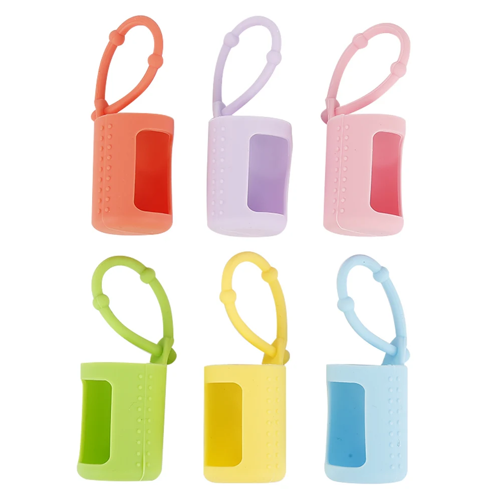 

6 Pieces Silicone 5ml/10ml/15ml Roller Bottles Holders Sleeves Essential Oil Case Protector Blue Pink Purple Green Yellow Orange