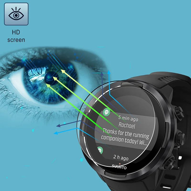 Сверхпрозрачное закаленное стекло 2.5D для смарт часов Suunto 9 Baro 3 Защитная пленка