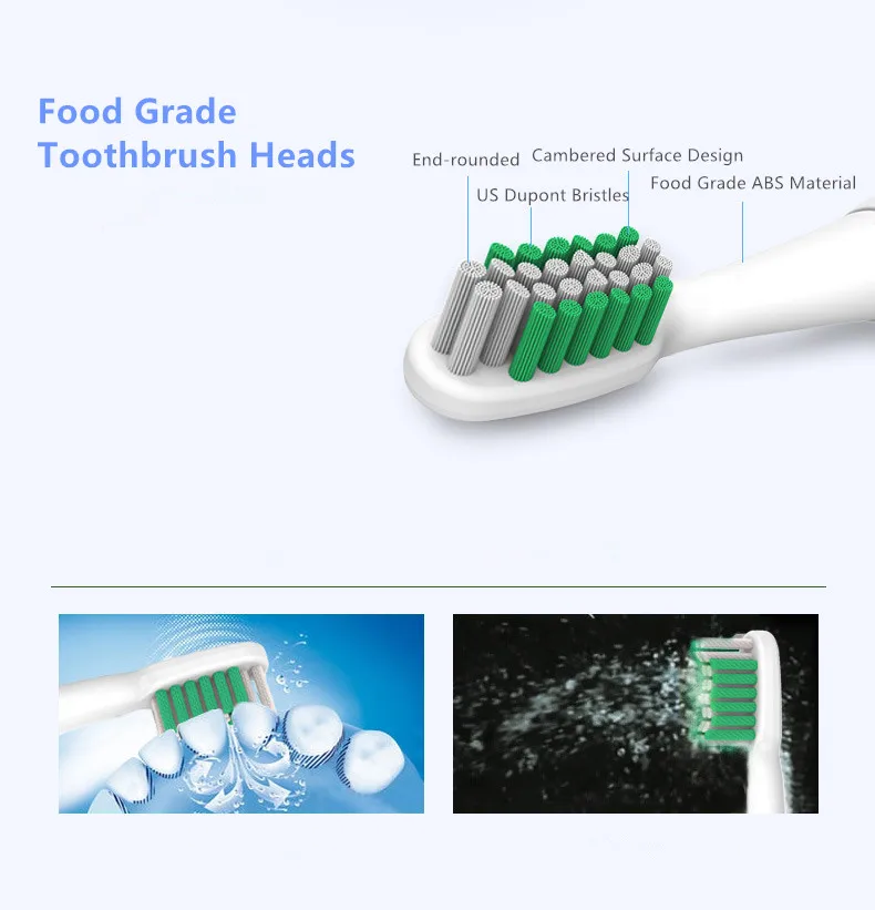 LANSUNG A1 ультра звуковая электрическая зубная щетка, перезаряжаемая зубная щетка с 4 сменными головками, 5 режимов чистки зубов