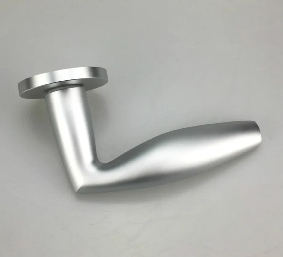 Silver Aluminum Door Lock Bedroom Living Room Interior Exterior Door Handle Lock Cylinder Security  - 32950658713