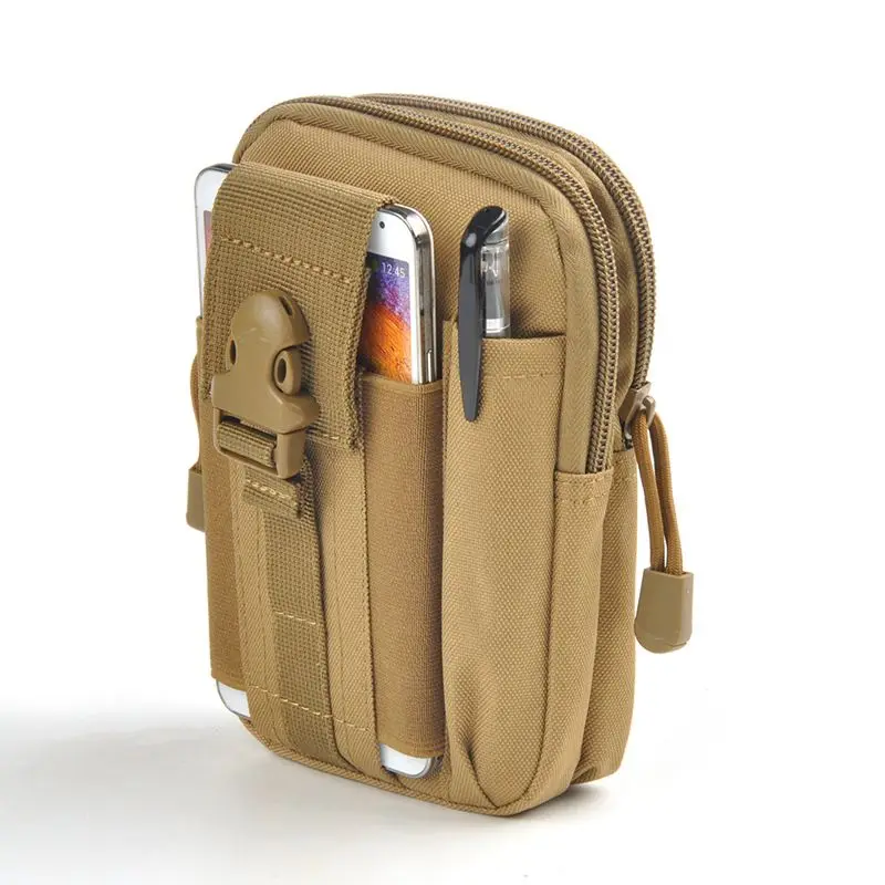 Мужские дорожные поясные сумки D30 водонепроницаемый военный ремень 1000D нейлоновый чехол-кошелек для мобильного телефона Bolsa - Цвет: Sand