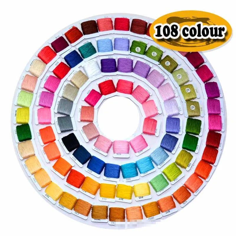 

36/50/72/108 Colors Cotton Embroidery Floss Cross Stitch Thread Kits Embroidery Board For Beginner Sewing Tool Accessories