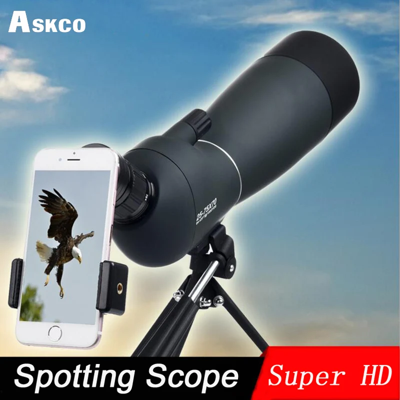 25 75X70 Zoom Spotting Scope with Tripod Long Range Target Shooting