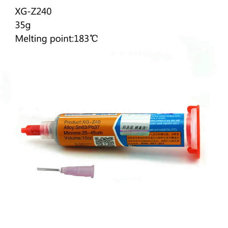 

BGA Solder Paste Flux Paste Soldering Tin Cream Grease Lead-free Low Temperature SMT Melting Point XG-40 PGA PCB Repair Tool