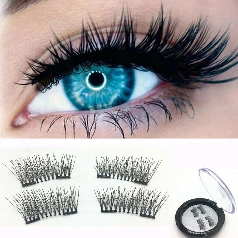 

ISHOWTIENDA 1 Pair 3D Magnetic False eyelashes Lashes Reusable Magnet Cheap maquiagem eyelashes cilios posticos dropshipping 5