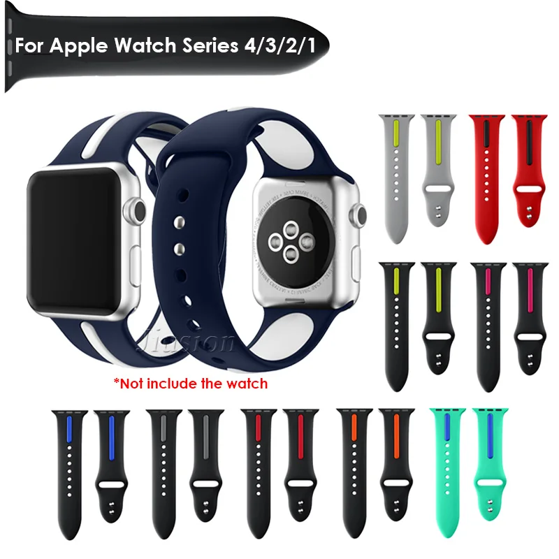

For Apple Watch Series 1 2 3 Silicone Band Correa Replacement Strap For iWatch 38mm 42mm Bracelet Accessories For IOS Wristband