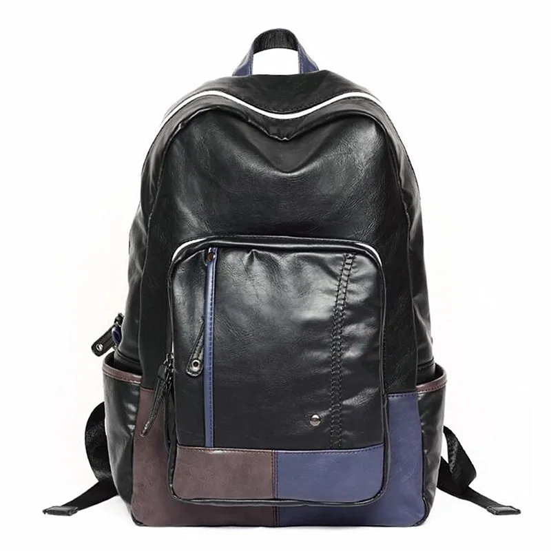 Men Pu Leather Backpacks Rucksack Shoulder Bags School Bag For Teenagers Black Women Backpack Travel Bolsas Mochila Feminina J41 fashion pu leather men quality backpack preppy style man women bolsas mochila school travel bag rucksack laptop bags 150086