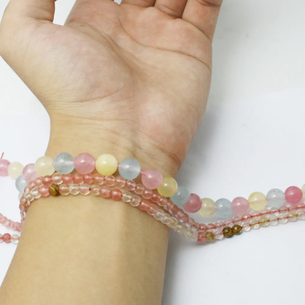 

NiceBeads 4mm Faceted Natural Gem Stone Beads Roundel Beads Jewelry Making DIY