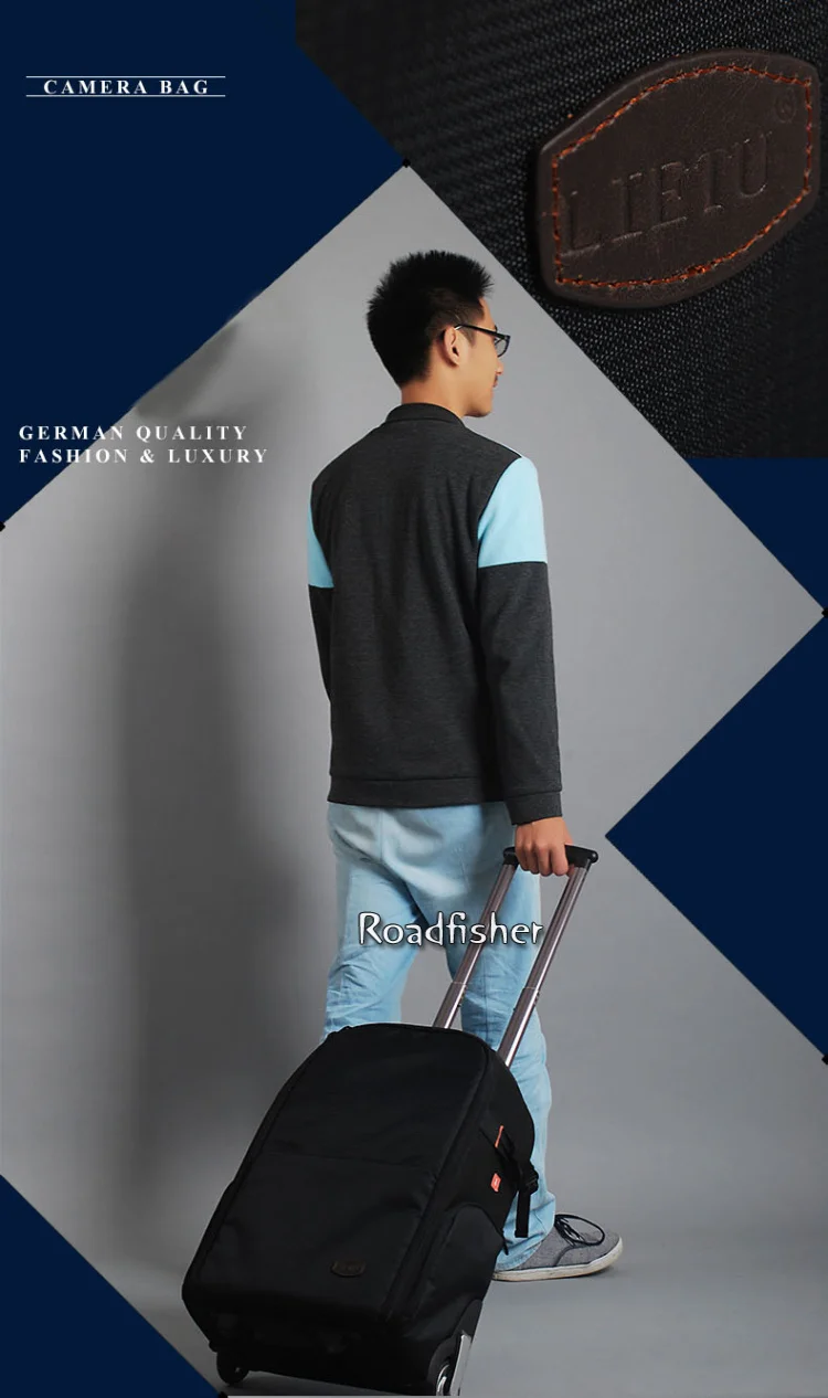 Professional camera backpack bag with luggage bar trolley LT-T80-19
