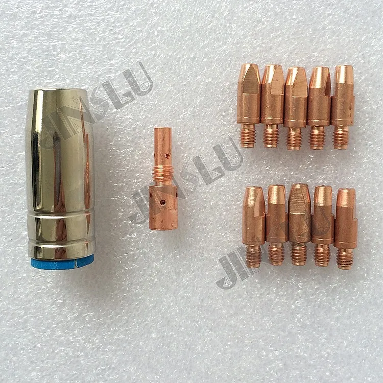 

Free Shipping Binzel Type Mig Torch Consumables Contact Tip M6*28 0.8 E-CU Tip Holder Nozzle 30PCS