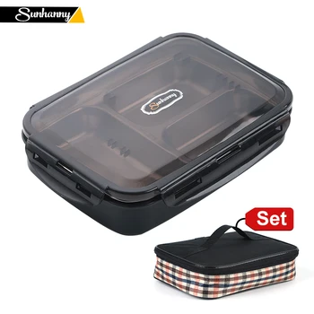 

Lunch box Stainless Steel Portable Picnic office School Food Container With Compartments Microwavable Thermal Bento Box