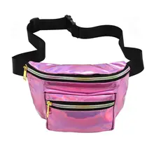 Модная Новая Мужская поясная сумка из лазерной кожи, кожаный ремень, водонепроницаемая сумка для телефона, женские сумки, поясная сумка, голографическая сумка для ног