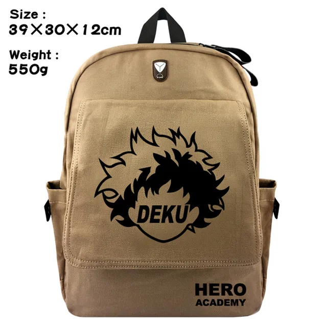 Us 21 84 5 Off My Hero Academy Deku Justic Anime Printed Canvas Backpack Laptop Bag School Book Shoulder Travel Cosplay Boys S Gift In