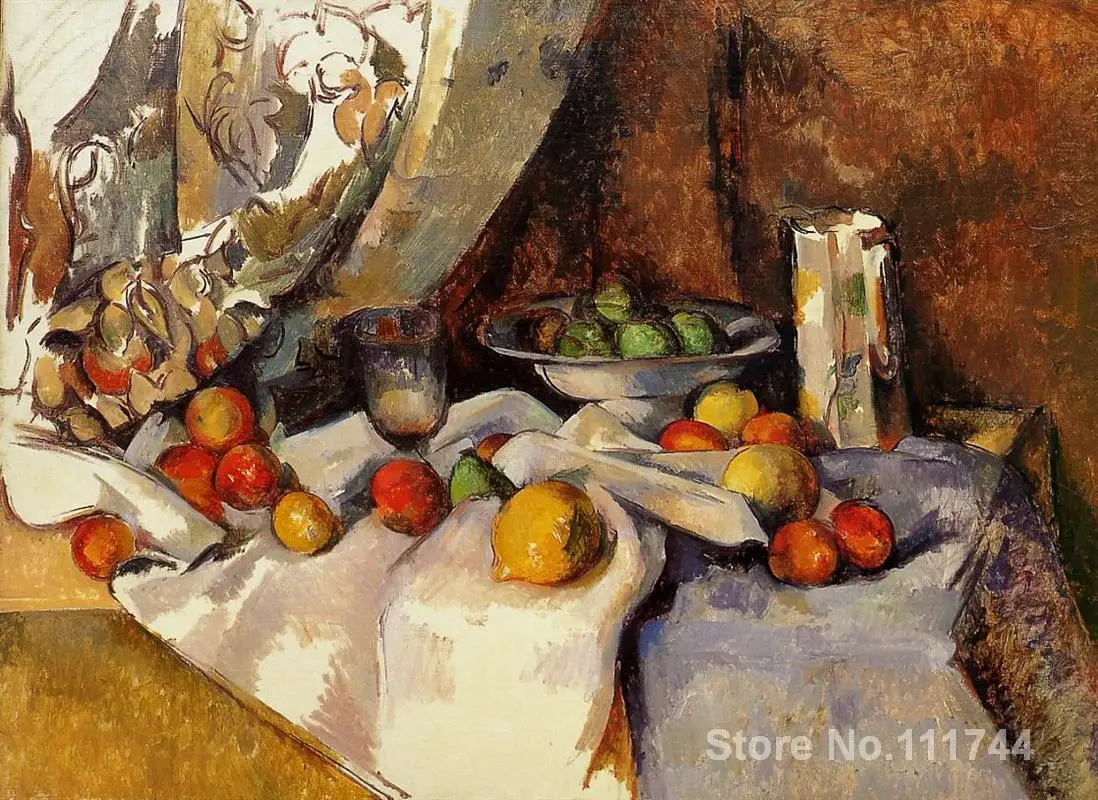 

paintings by Paul Cezanne Still Life Post Bottle Cup and Fruit Canvas art High quality Hand painted