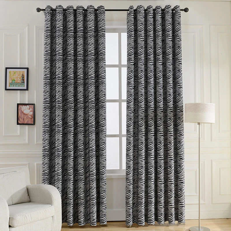 Topfinel Black And White Zebra Print Curtain For Living Room Bedroom Topfinel Black And White Zebra Print Curtain For Living Room Bedroom Blackout Curtains D Wide Style Animal Panel Drapery In From Home Garden