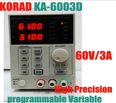 

KORAD KA6003D High Precision The Lab programmable Adjustable Digital Regulated power supply DC Power Supply 60V/3A mA 4Ps