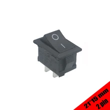 10pcs/lot KCD101 21*15mm SPST 2PIN Snap-in on off switch Position Snap Boat Rocker Switch 6A/250V High Quality