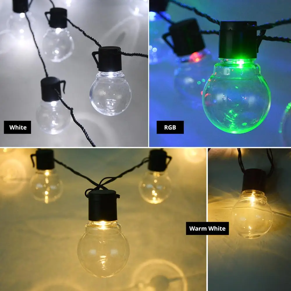 

LED Garden light solar Lawn lamp 2.5/5/10/15/20M Globe Bulb lantern String Fairy light For Garden lighting Decoration
