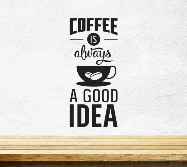 Coffee Good Idea Cup Kitchen Wall Sticker Vinyl Decal Art Pub Cafe Decor Mural