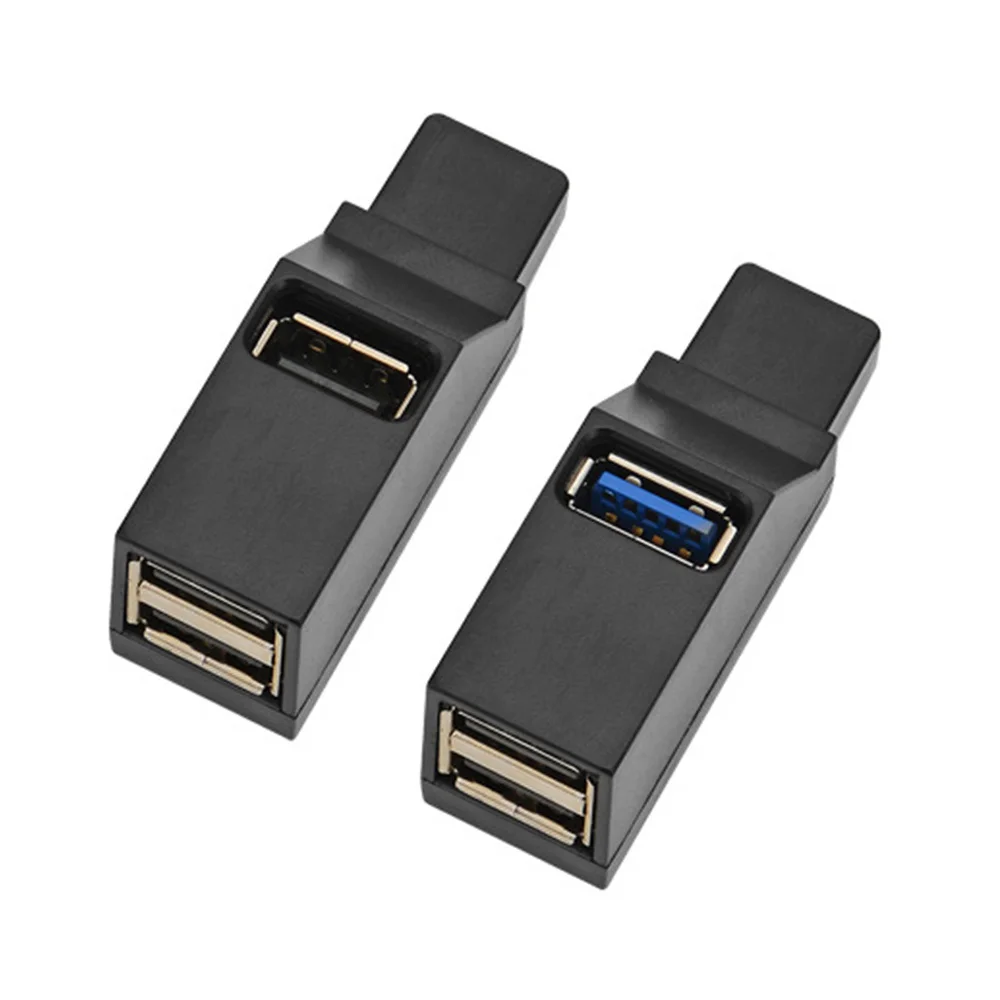 Мини-usb 3,0/2,0 концентратор 3 usb-порта портативный концентратор 480 Мбит/с высокоскоростной тонкий usb-хаб-разветвитель черный для ноутбука usb-хаб