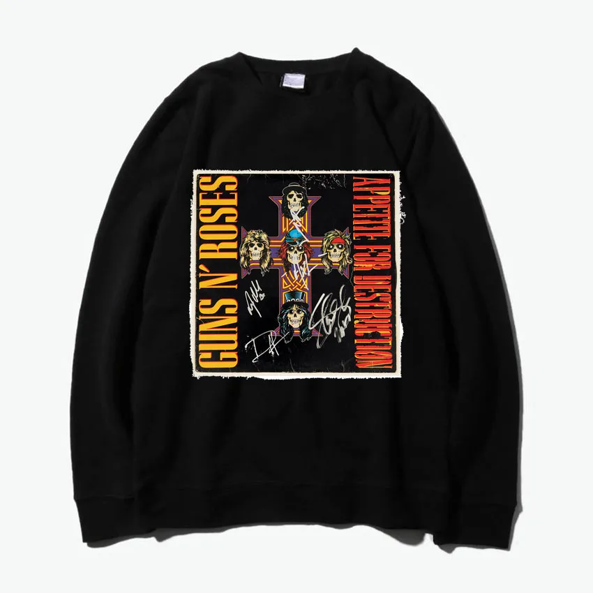 

guns and roses appetite for destruction round neck thick Hoodies Sweatshirts