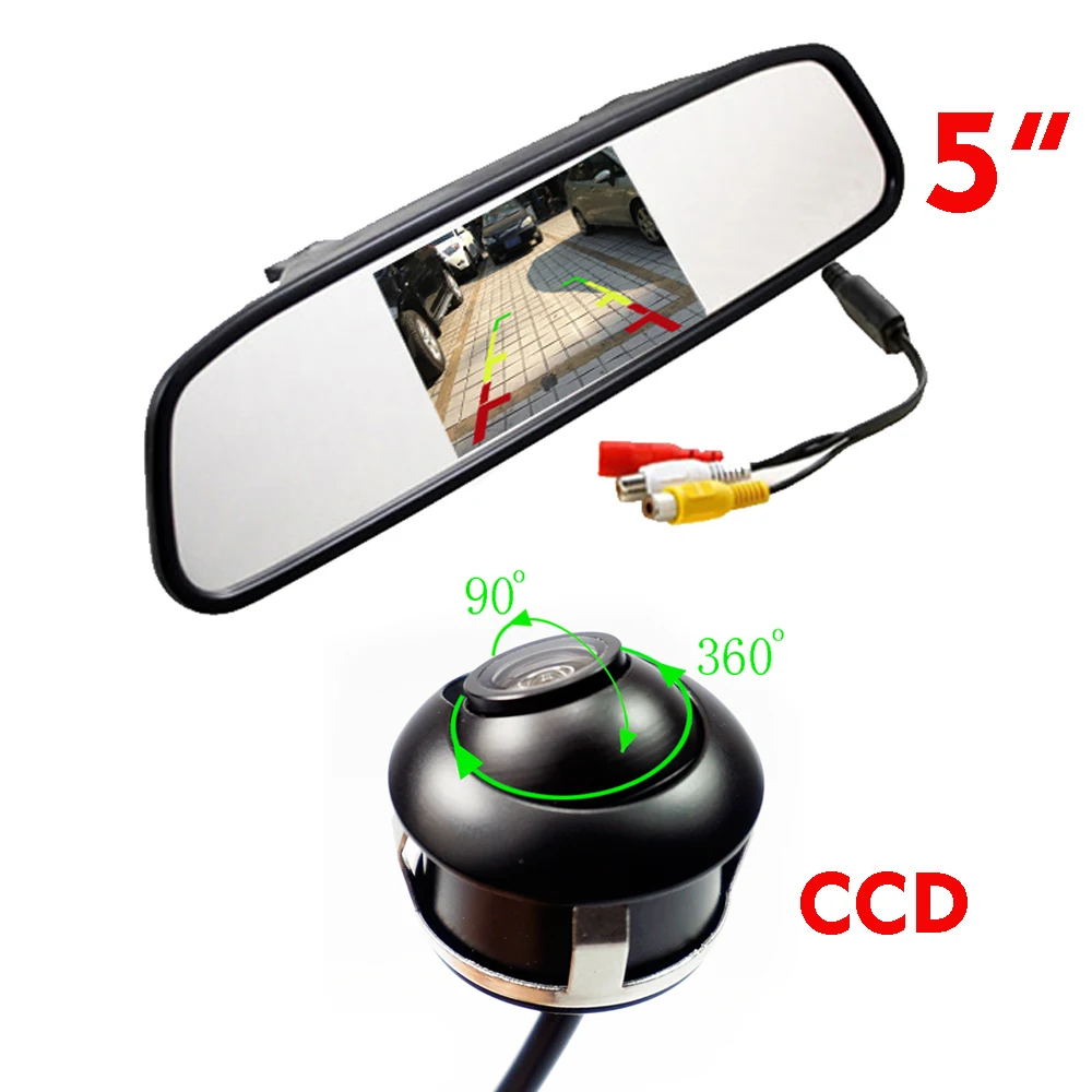 Для sony CCD HD 360 градусов Автомобильная камера с парковочным ЖК-монитором 4,3 дюймов 5 дюймов зеркальный монитор передний/боковой/задний монитор 2 Way - Название цвета: 6611 and ccd