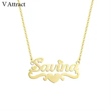 Цепочка с подвеской в виде сердца, колье, персонализированное имя, ожерелье для женщин, ювелирные изделия из нержавеющей стали, на заказ, Colar Masculino BFF, подарок