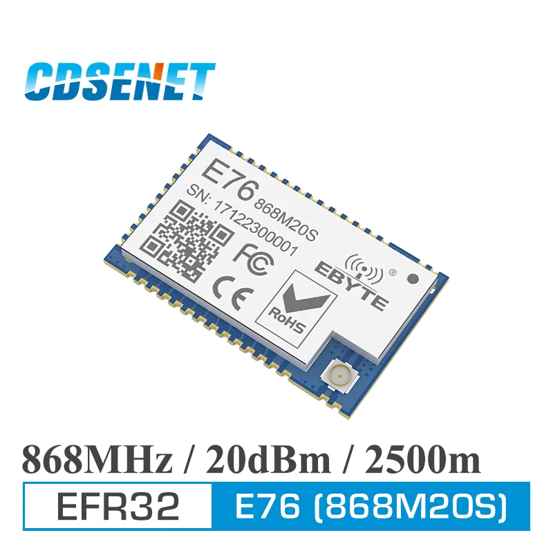 

EFR32 868MHz 100mW SMD Wireless Transceiver E76-868M20S Long Distance 20dBm SOC ARM 868 MHz Transmitter Receiver rf Module