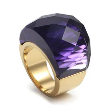 Meaeguet Nupcial de Joyería de Moda de Acero Inoxidable Chapado En Oro Para Las Mujeres Con Grandes de Piedra